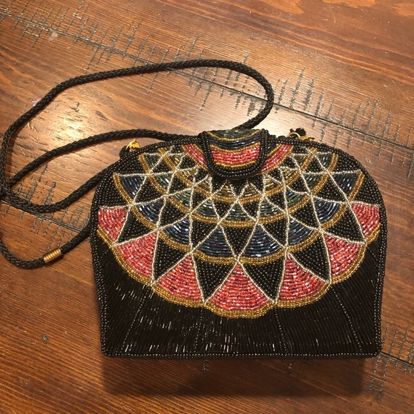 Handbags - Vintage Beaded Snap-Closure Handbag